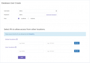 Database User IP Access